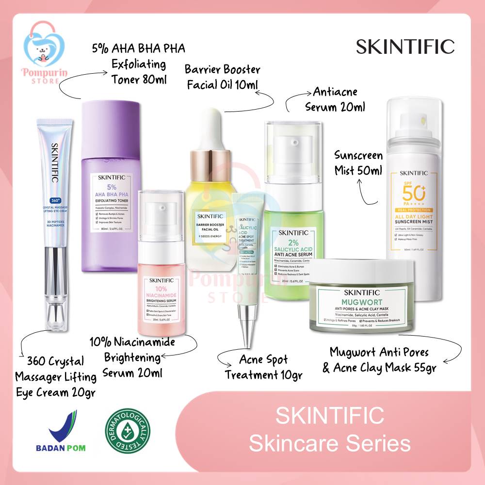 Jual Skintific Skincare Series Msh Niacinamide Sunscreen Mist Aha Bha