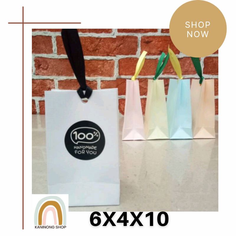 

[ KANINONG ] Paper Bag Kecil Warna Pastel - 6X4X10