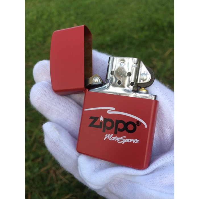 Korek Api Zippo Matte Merah MotorSport Grade Ori