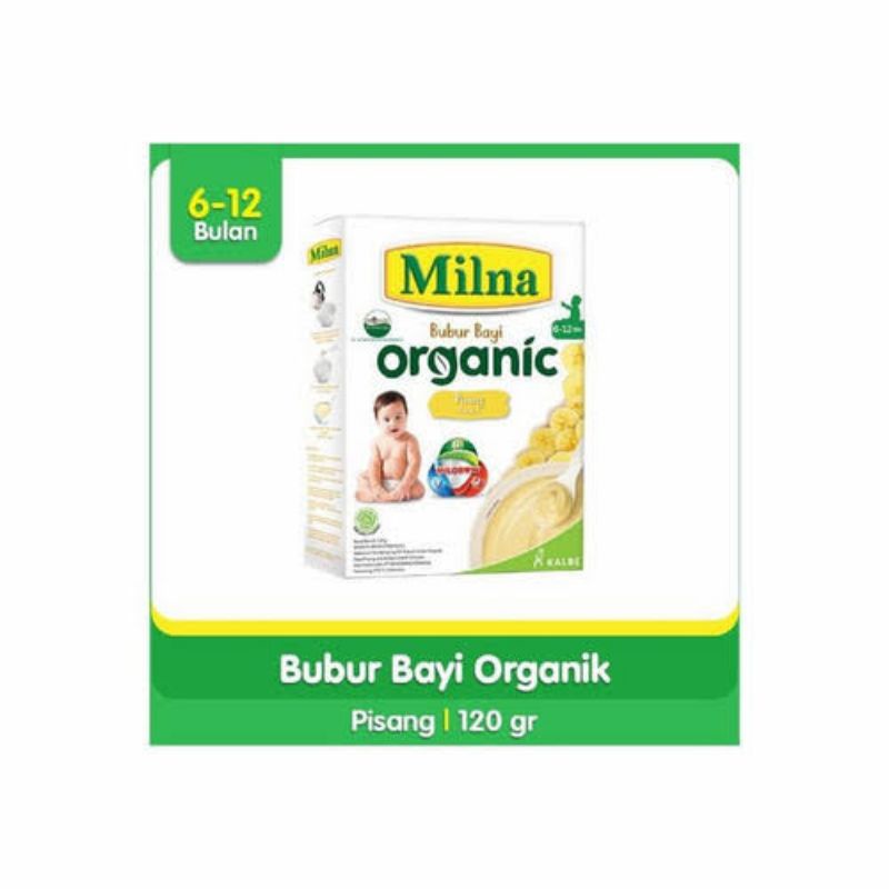 Milna Bubur Organic Pisang 120g / Bubur Bayi / Makanan Bayi