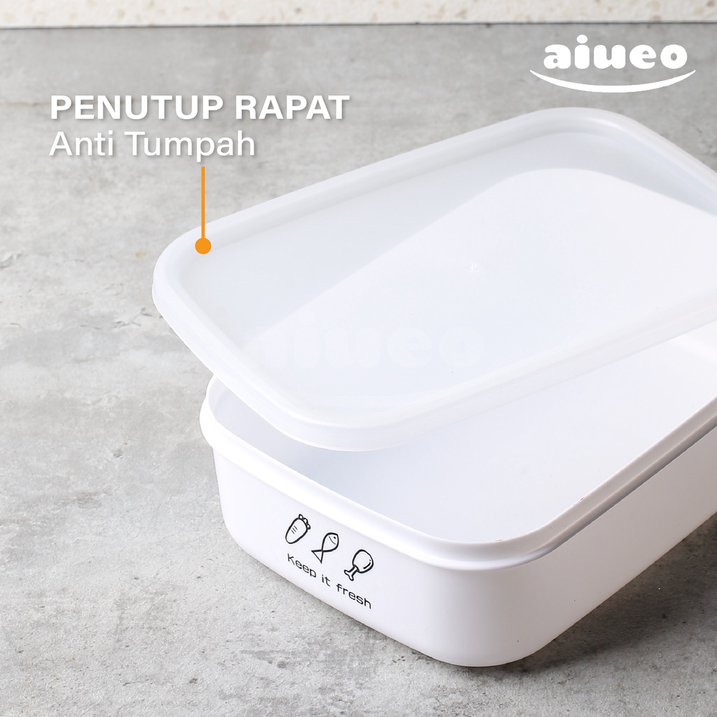 AIUEO | Kotak Penyimpanan Dapur Makanan Buah Sayuran Kulkas Plastik Serbaguna | Kotak Anti tumpah | Kotak serbaguna murah