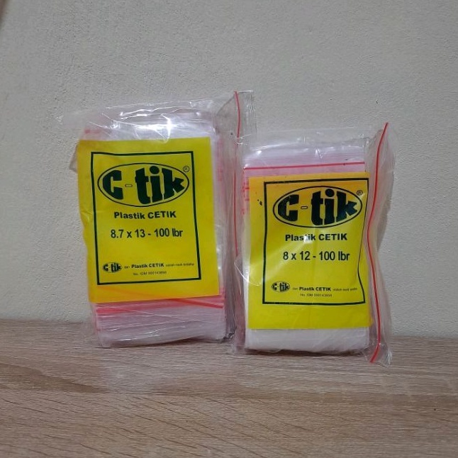 plastik KLIP C-TIK 8x12, 8 7x13 plastik ziplock hajatan