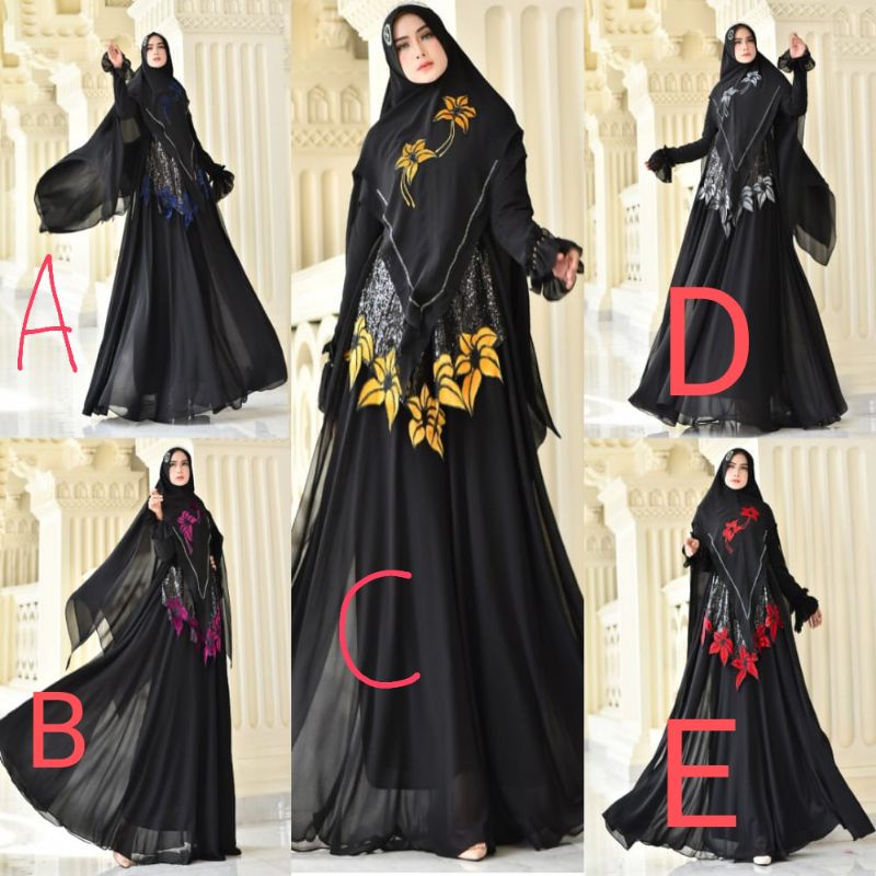 dress muslim/gamis syari/gamis terbaru Anazahra by Syalmadina