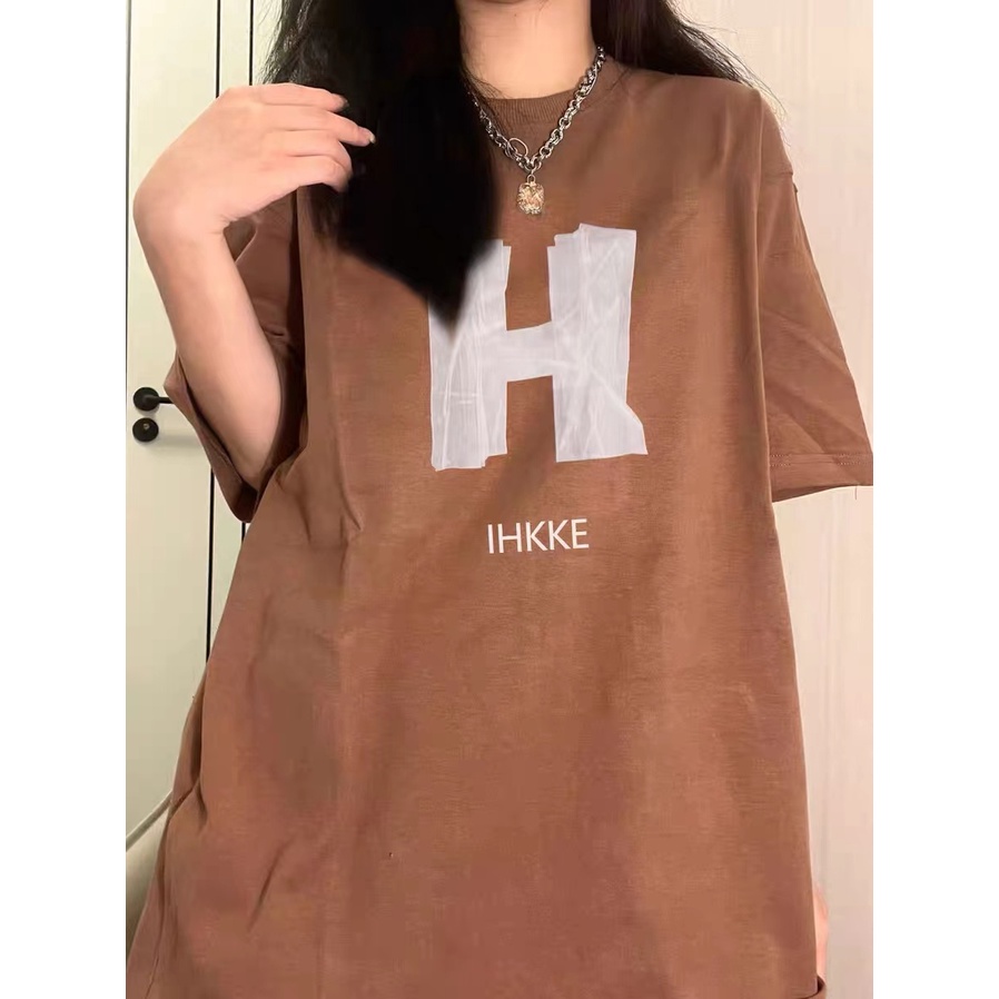 &quot;H&quot; Vintage Kaos Lengan Pendek Toffe Atasan Wanita Oversize Printed T-shirt Kekinian Korean Style ootd