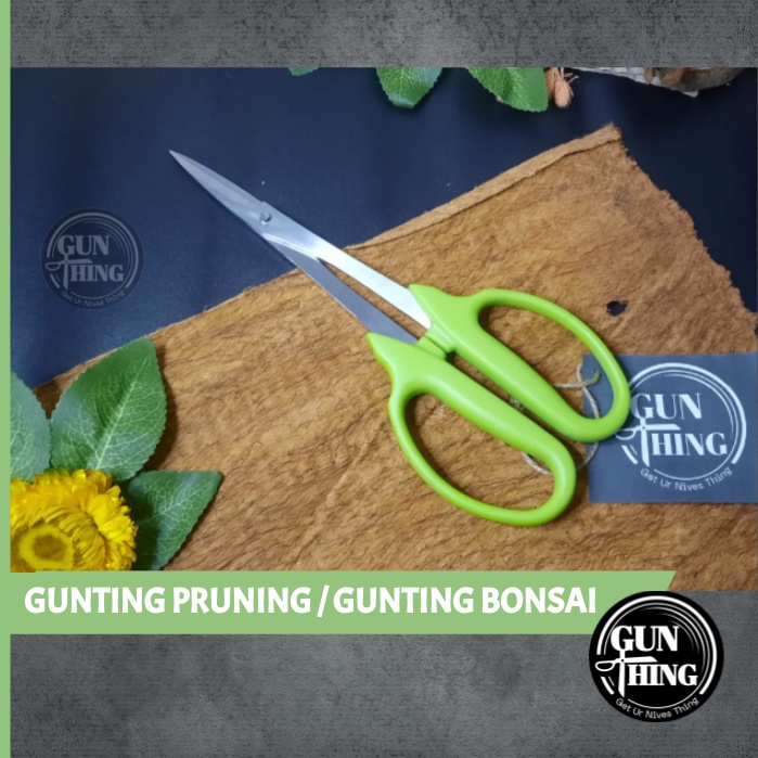 Gunting BONSAI Hijau / Gunting Pruning Hijau - Bunga 210mm - Original Design Jepang