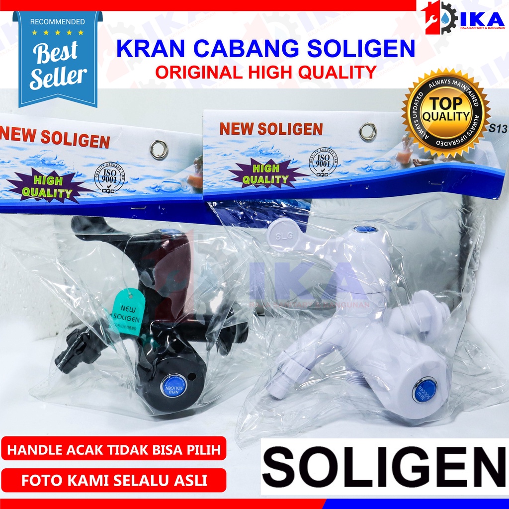 Kran Cabang Shower - Kran Double Engkol Kran PVC SOLIGEN ASLI / Kran Tembok Cabang Kran Cabang Keran Kran Shower Mixer Double