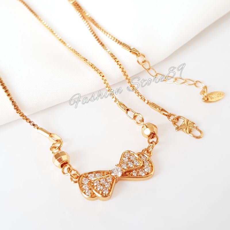 Kalung Koye Fashion Impor Wanita Dewasa Perhiasan Lapis Emas Xuping