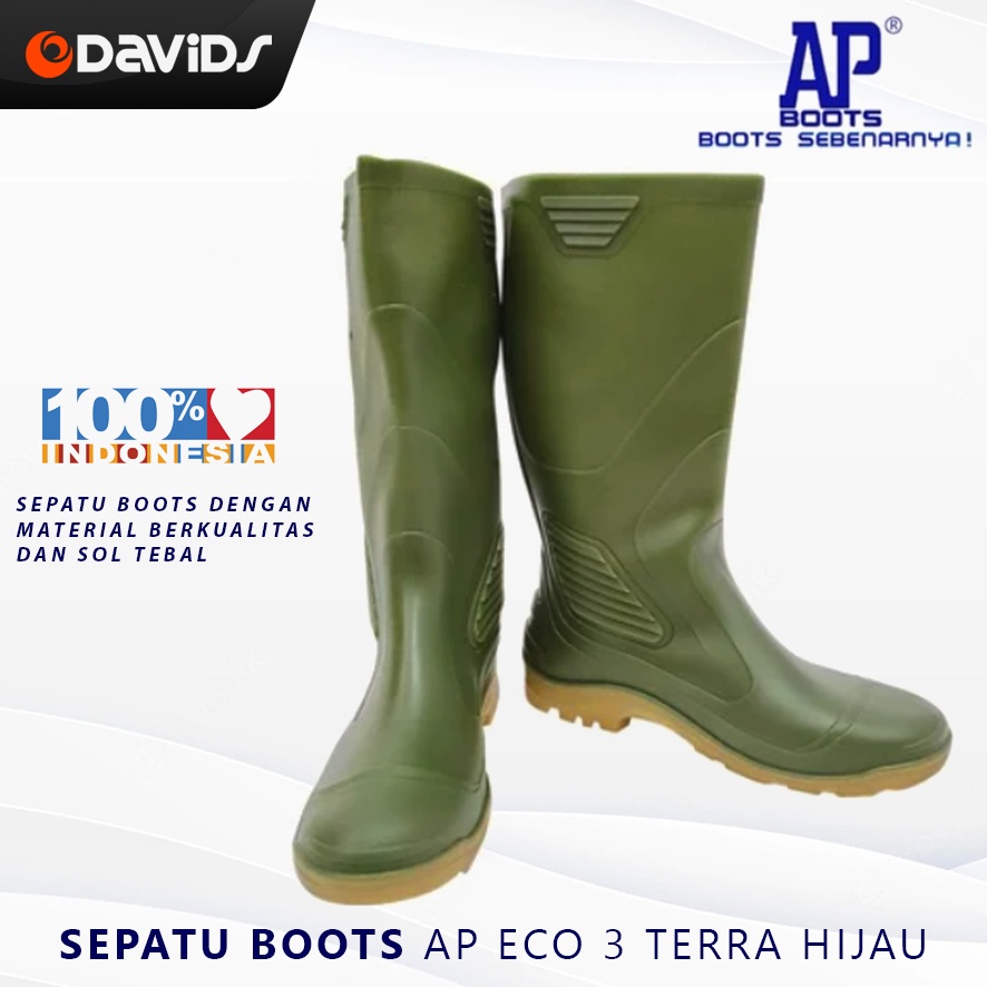 Sepatu Boot AP Boots Proyek Tukang Bangunan Safety Terra Eco 3 Hijau