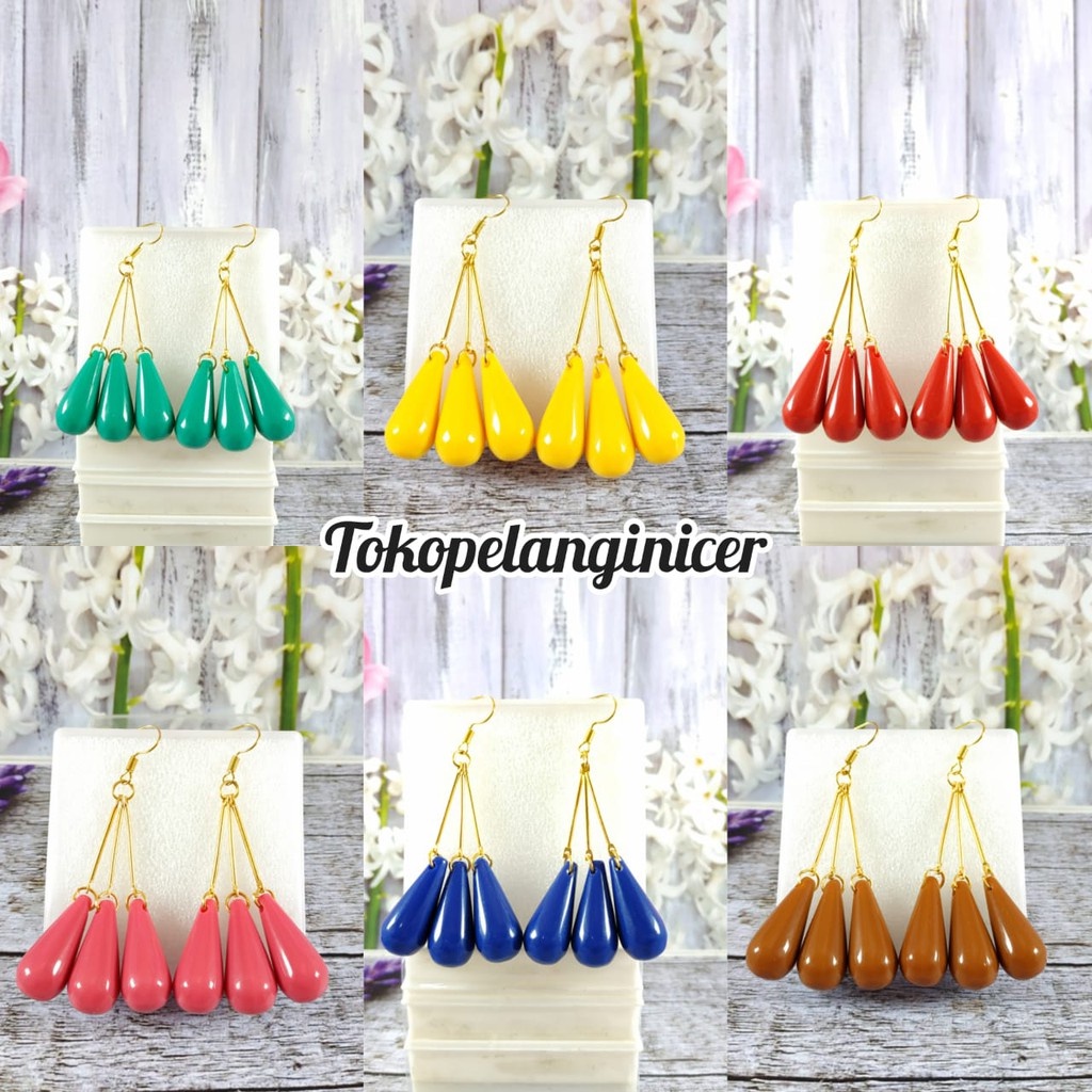 Anting Hijab kekinian murah model Tetes panjang fashion Tokopelanginicer