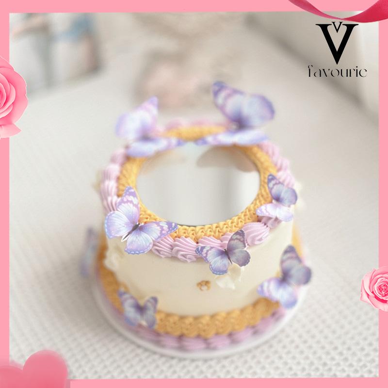 CODCake Topper Hiasan Kue kupu Kupu Butterfly Pink Ungu Biru Ulang Tahun-FA