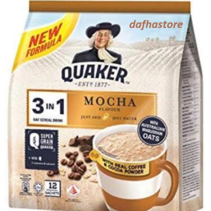

[NEW] Quaker 3 in 1 MOCHA Oat Cereal Drink 12Sachet x 28gr