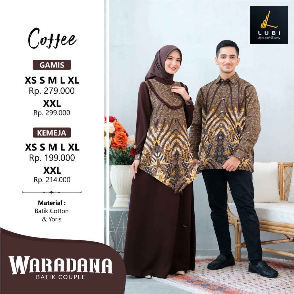 [NEW ARRIVAL] Couple Batik WARADANA Coffe Ori By LUBI Couple Batik Murah