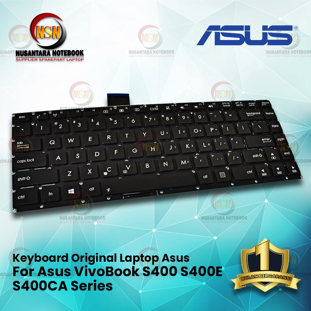 Keyboard Laptop Asus VivoBook S400 S400E S400CA - Hitam Black