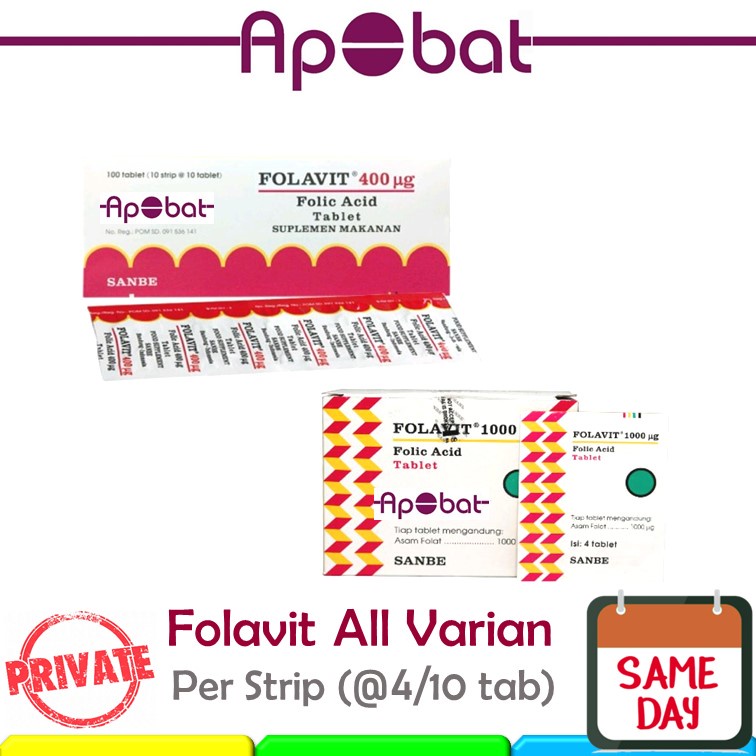 - ApObat - Folavit STRIP Tablet / Suplemen Kehamilan Folafit Program Hamil Kesuburan Asam Folat Foli