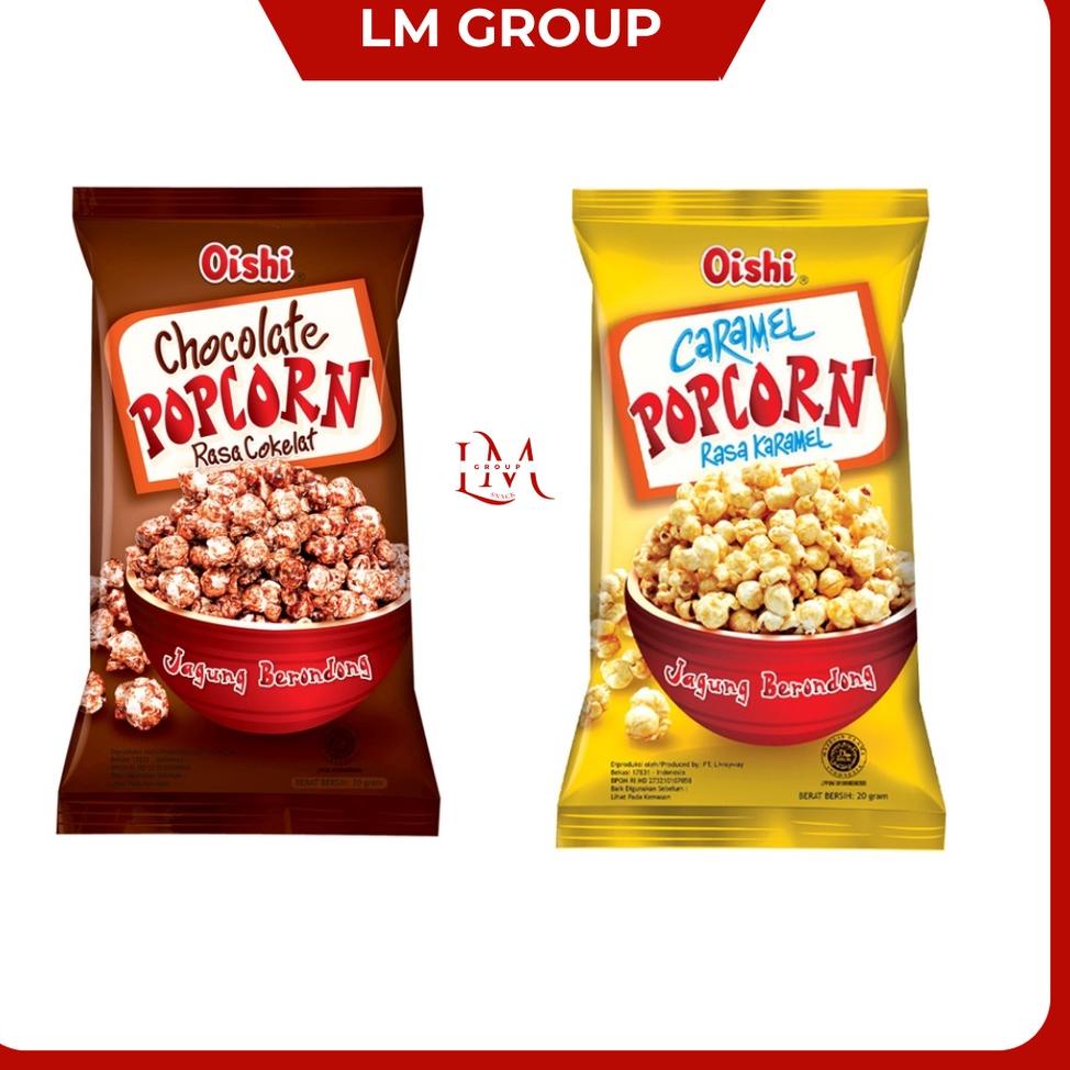 

[PRODUK MFQEK] Popcorn Caramel/Cokelat Oishi 1 Renceng Isi 10 pcs @20gr I8M