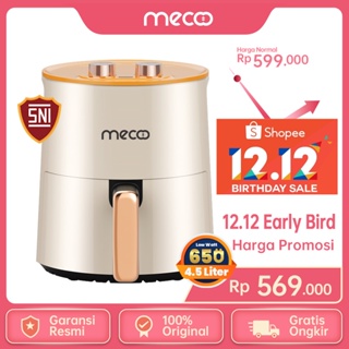 Mecoo Orange Aesthetic 650 Low Watt Air Fryer 4.5L SNI Hemat Listrik & Anti Jeglek Mesin Penggorengan Tanpa Minyak Oven Listrik