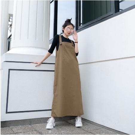 saymehijab - anya basic - jumpsuit rok wanita - overall dress korea - overall jumbo