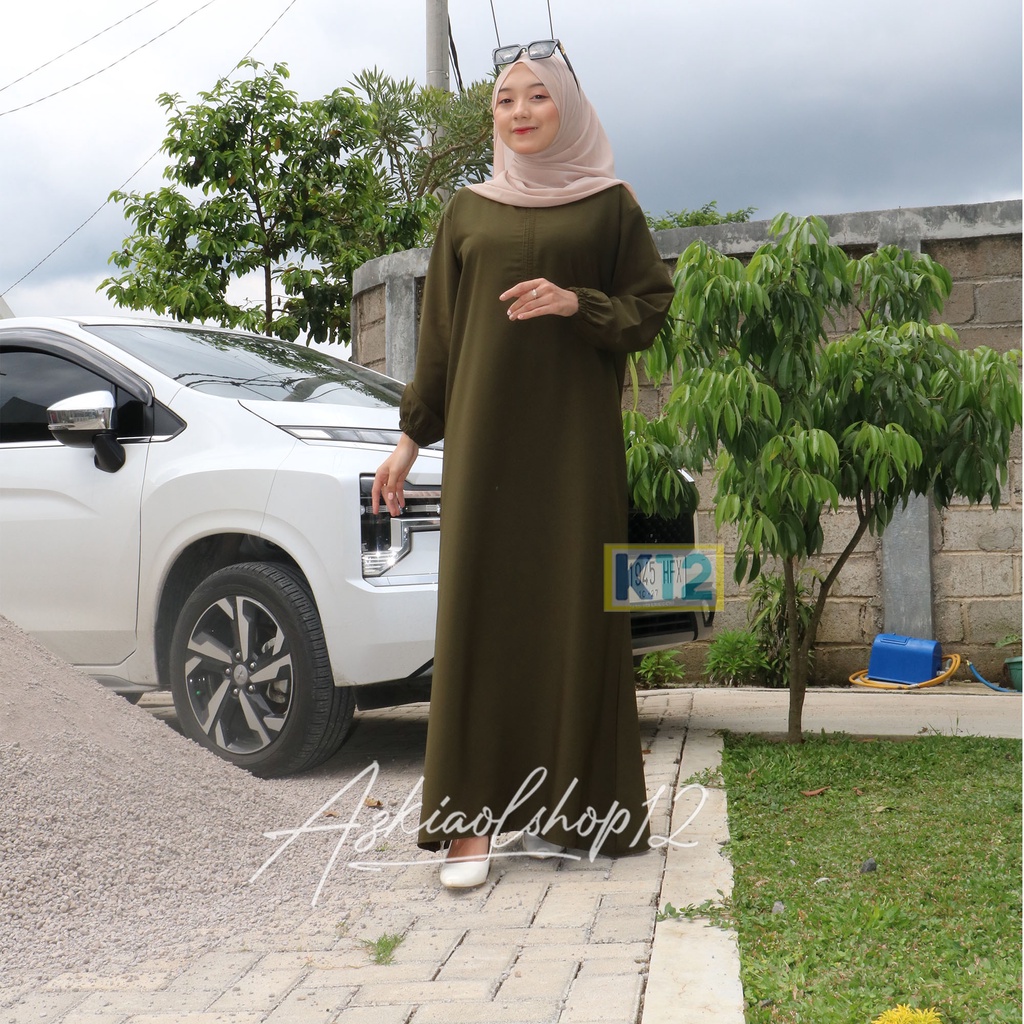 ( BISA COD) LONG DRESS GAMIS MAXI SERIES ABAYA LENGAN KARET/ BASIC ABAYA TURKI LENGAN KARET/ GAMIS W
