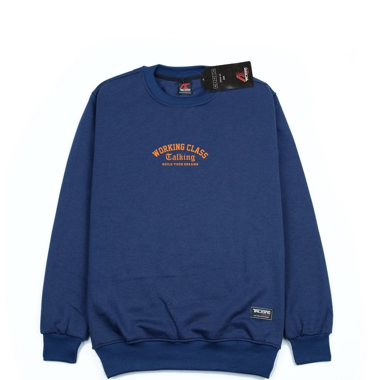 Sweater Pria Oblong Crewneck Original Talking Authentic Warna Navy Blue Woking Class