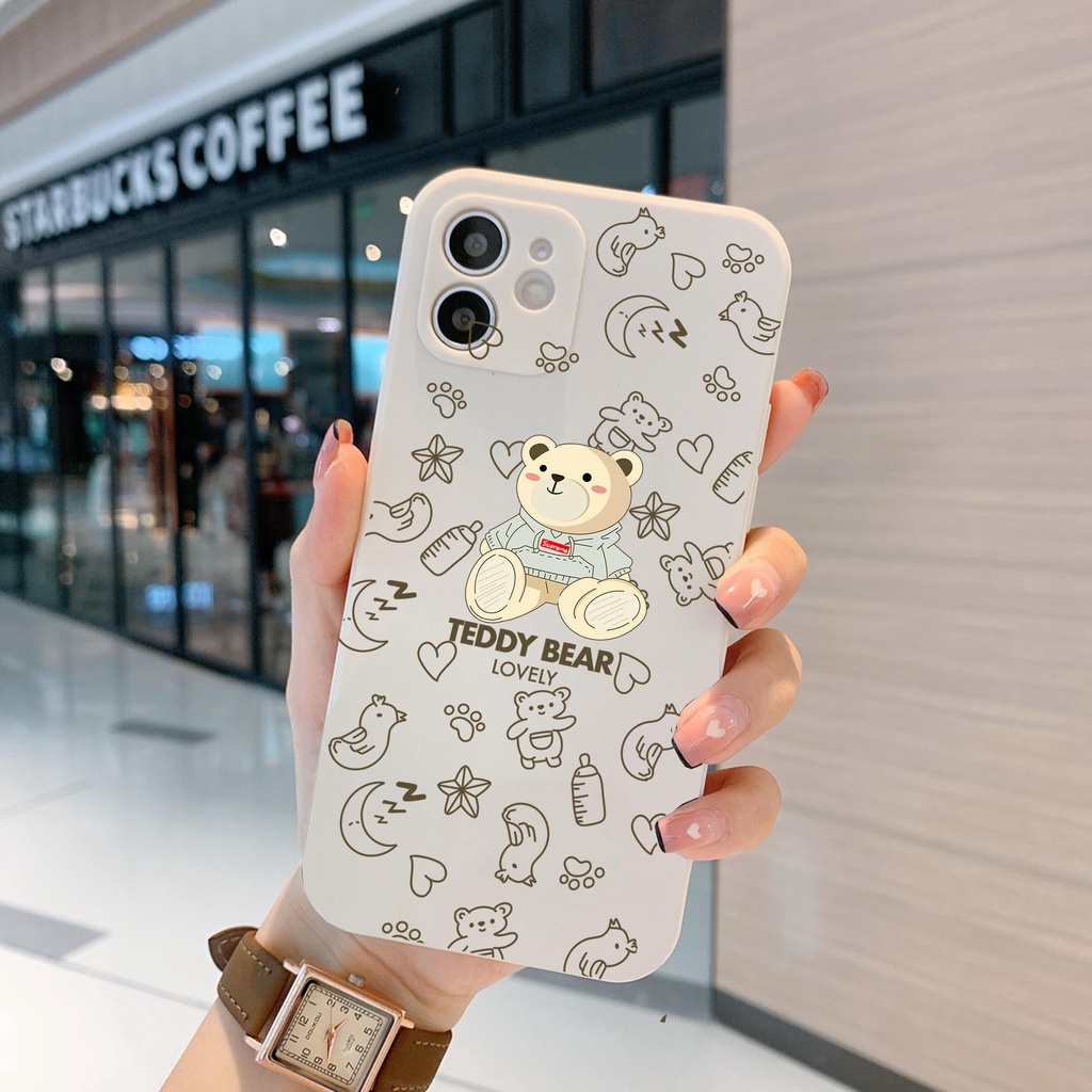 CASE TEDDY BEAR OPPO A5S A7 A11K A12 A54 A53 A15 A15S A16 A17 A17K A3S A5 A9 2020 A52 A33 A55 A76 A96 A92 A74 4G A95 5G RENO 7 5G 5 5F 6