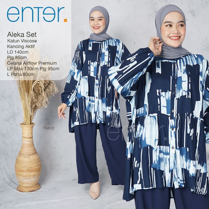 Oneset Super Jumbo LD 140 XXXXL Aleka Set Ori Enter Setelan Wanita One Set Rayon Pajamas Setcel Extr