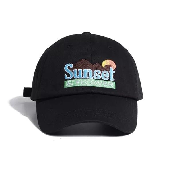 Topi Baseball Pria Wanita Dewasa Bordir Sunset dan FLOWER