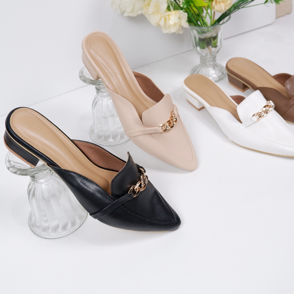 Padushee.id - sepatu wanita || ELIZA || heels 3 cm / mules wanita