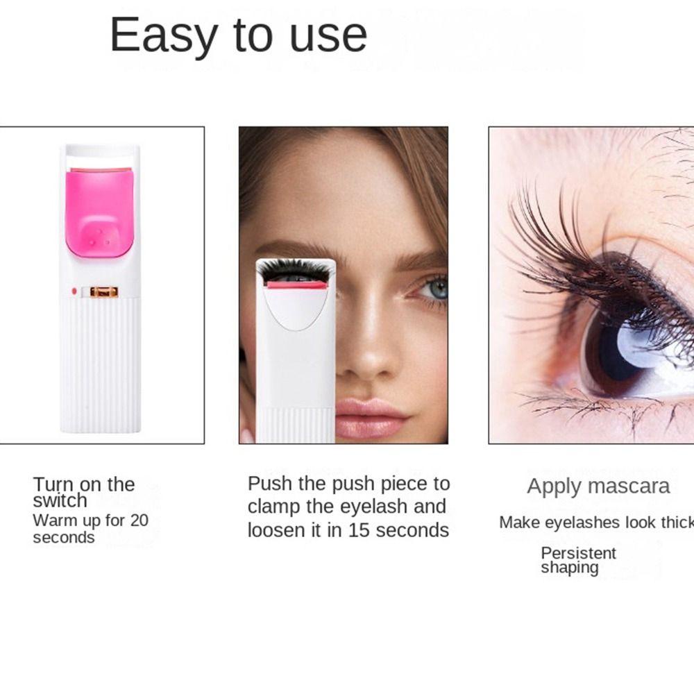 Augustina Penjepit Bulu Mata Panas Listrik Portable Quick Styling Eyelash Lifted Clip Natural Curl Tahan Lama Aksesoris Makeup