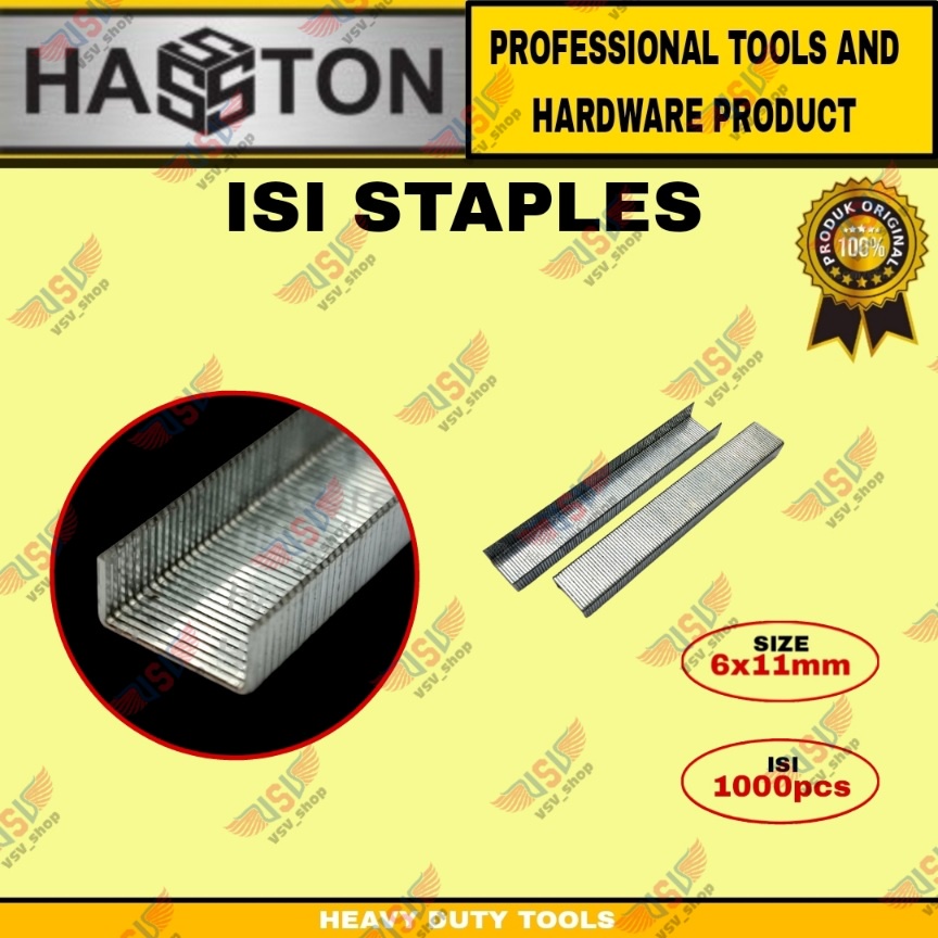 Hasston Isi staples tembak 6MM Isi gun tacker Isi staples jok 6mm