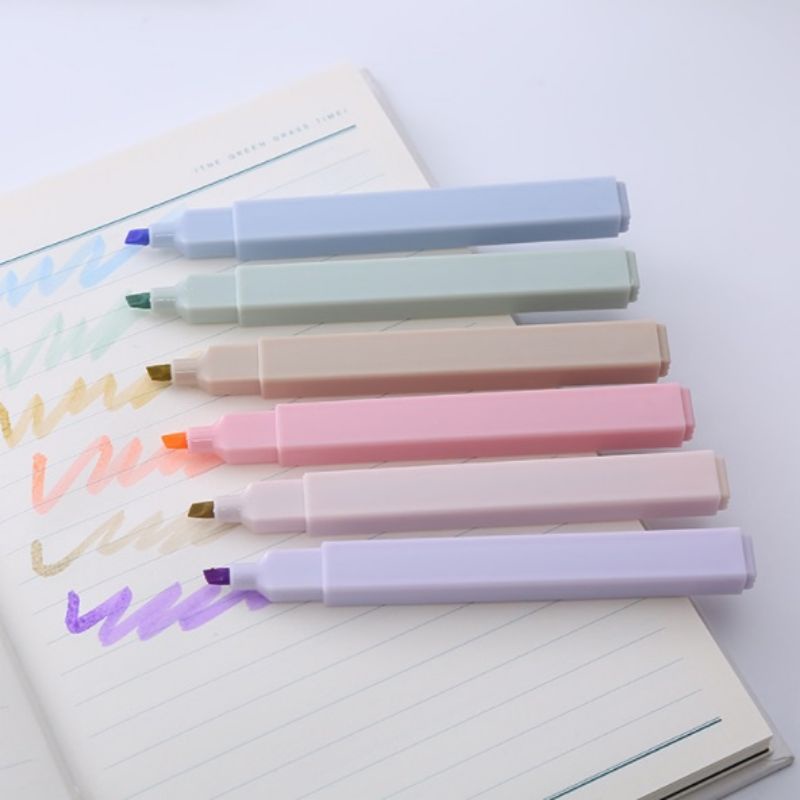 [PS] Stabilo highlighter pastel marker Highlighter marker Morandi color &amp; Macron pastel double tip 6 colors