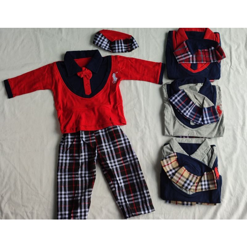 Koko Polo Set baju koko bayi 6-15 bulan