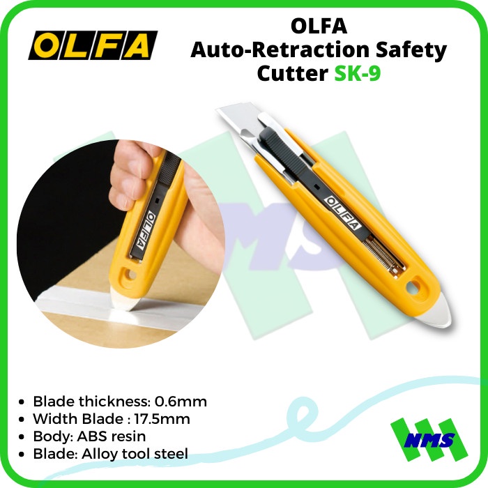 

OLFA Auto-Retraction Safety Cutter SK-9