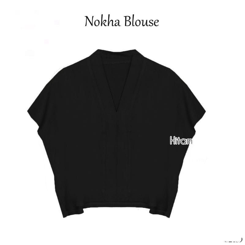 Blouse Casual Nokha V Neck Crinkle Airflow Atasan Blouse Kekinian