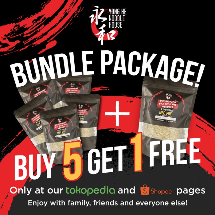 

6-PACK BUNDLE: Yong He Bak Chor Mee Noodles (Mee Pok/Mee Kia)