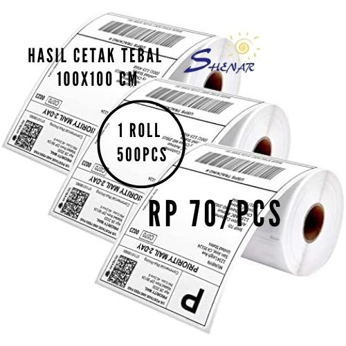 KERTAS THERMAL / STIKER THERMAL BARCODE / LABEL RESI PAPER ROLL 100X150 (500ROLL)  / LABEL THERMAL PAKET / STIKER LABEL - SHR0815-PAPER100X150(500ROLL), SHENARCORNER168