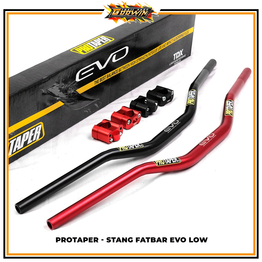 Stang Setang Fatbar PROTAPER EVO LOW TWINWALL + Busa / CONTOUR 4 mm plus Raiser Peninggi Stang