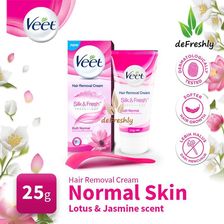 ❤ defreshly ❤ Veet Hair Removal Cream Normal Skin 25 Gr - Perontok Bulu Kulit Normal