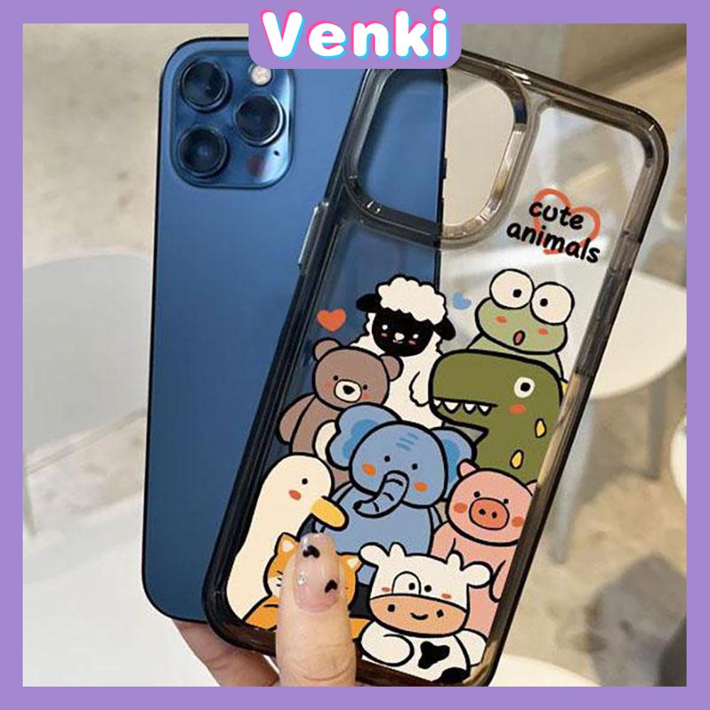 iPhone Case High Quality HD Transparent Acrylic Hard Case Cute Animals Metal Button Camera Protection Shockproof Compatible For iPhone 14 13 12 11 Pro Pro Max 7 8 Plus XR