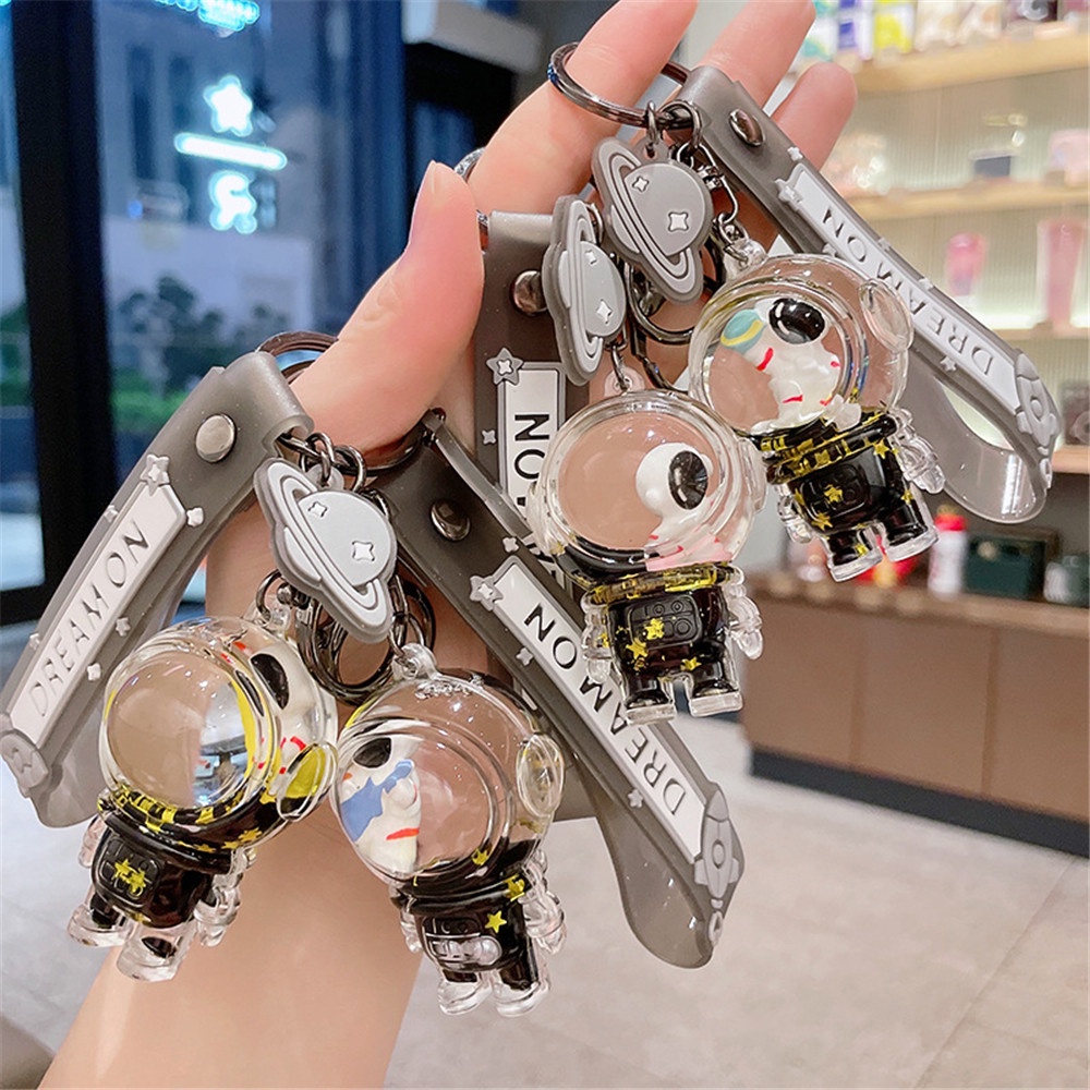 [COD Tangding] Kartun Transparan Astronot Gantungan Kunci Tas Lucu Liontin Gantung Ornamen Spaceman Keyring