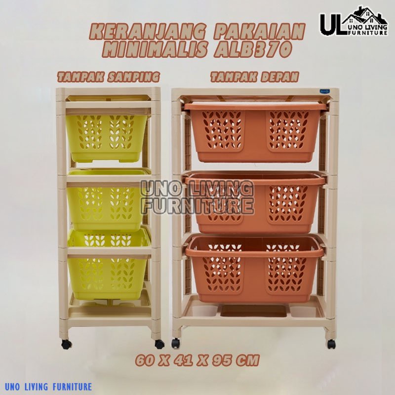 Rovega Rak Laundry Serbaguna / Troli Rak Baju Bayi / Rak Dorong Rovega ALB 370