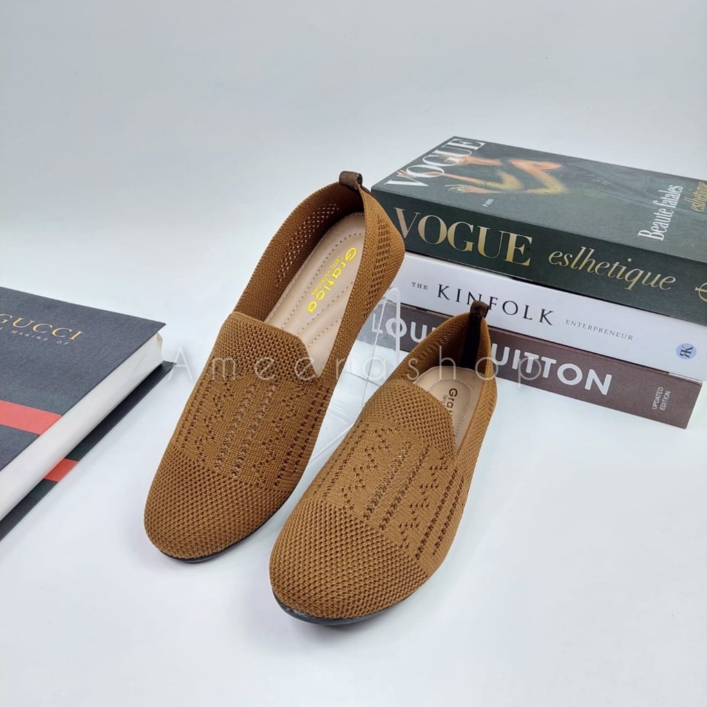 Sepatu wanita Flatshoes Rajut import Wanita Gratica Ps 010