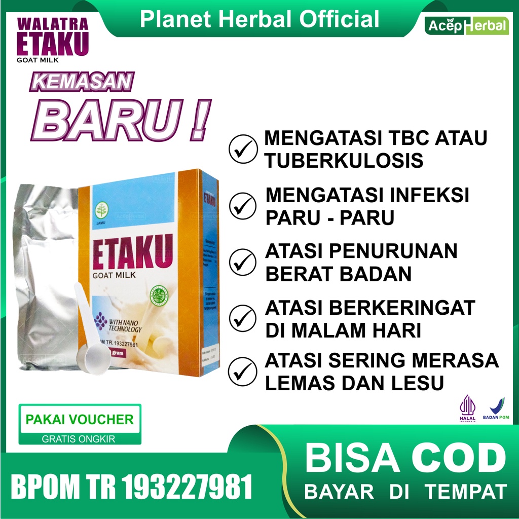 

Susu Kambing Etawa Bubuk Mengobati TBC Bronkitis Radang Paru Paru Tenggorokan Kering Batuk Herbal Walatra Etaku Goat Milk With Nano Technology