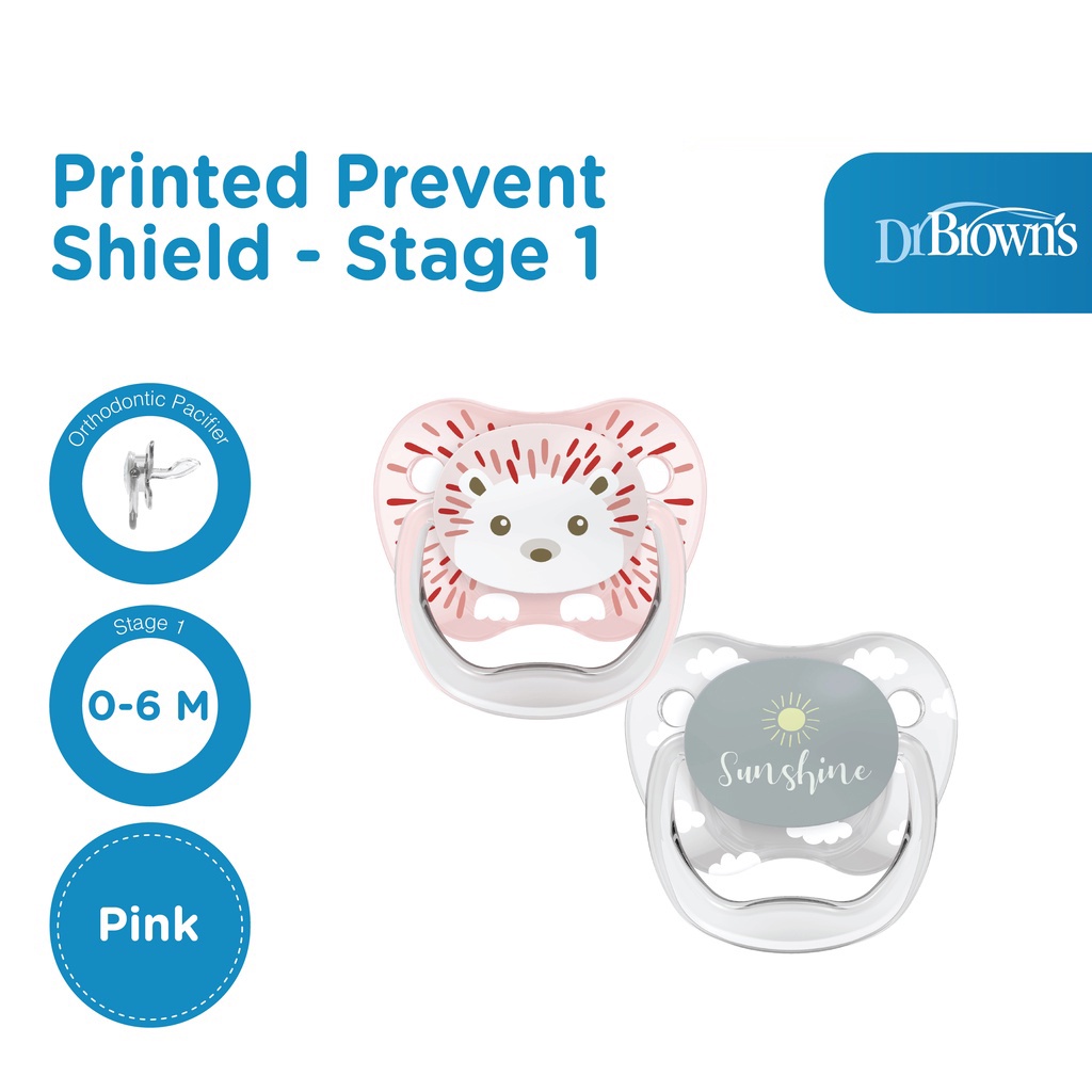 DR BROWNS PREVENT PRINTED SHIELD PACIFIER 2 PACK