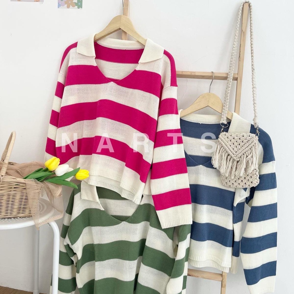 PREMIUM  Fuji Crop Top Sweater TEBAL / OVERSIZED