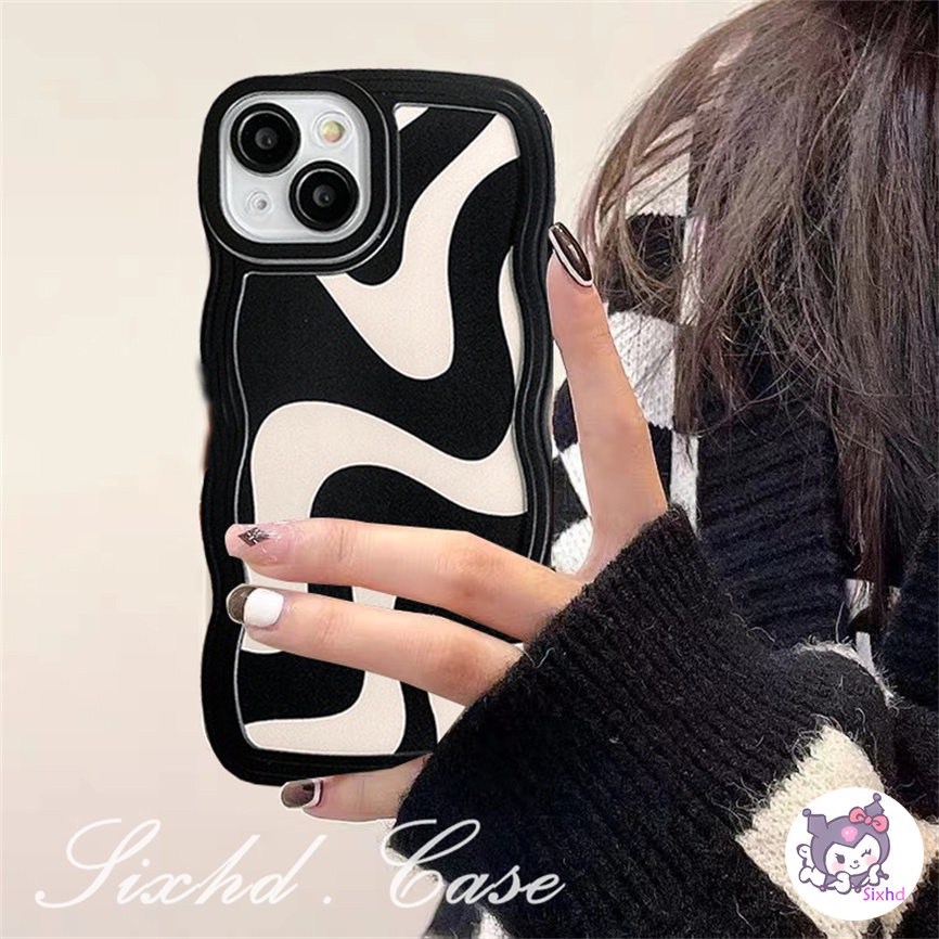 Realme Soft Case Desain Gelombang Warna Hitam Putih Untuk Narzo 50A 50i Prime C35 C31 C30 C25Y C21Y C15 C12 C11 C25s C21 C20A C17 C3 9i 7i 8i