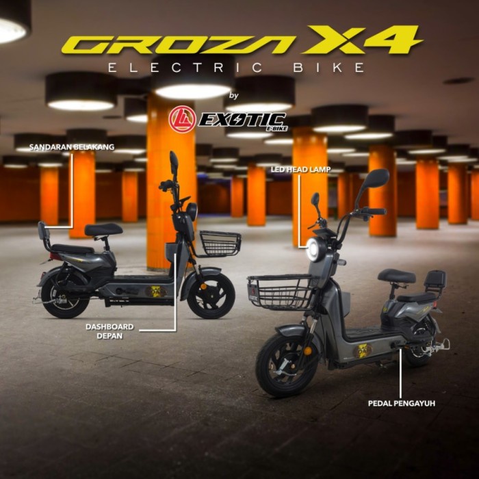 SEPEDA LISTRIK EXOTIC TYPE GROZA X4 BERGARANSI RESMI SURABAYA