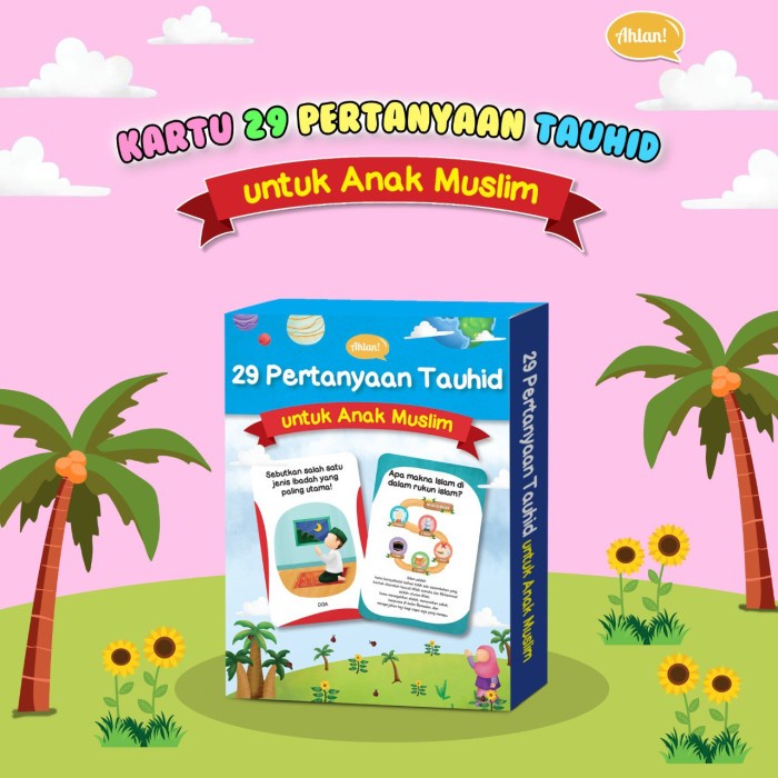 Card Kartu Flashcard 29 Pertanyaan Tentang Tauhid Untuk Anak Muslim Ahlan