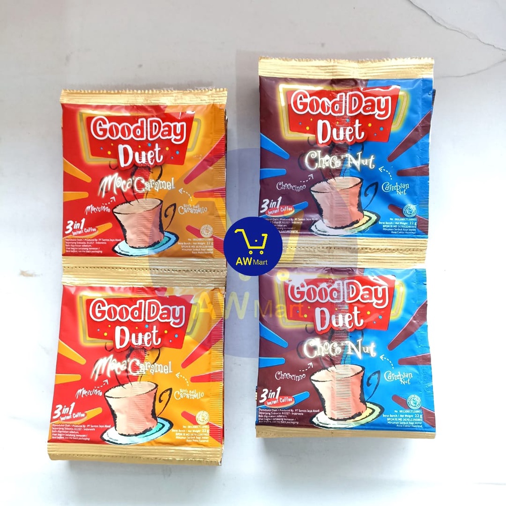 GOOD DAY DUET RENCENG ( ISI 10 SACHET X 22 GRAM ) - GOOD DAY DUET MOCA CARAMEL, CHOCO NUT