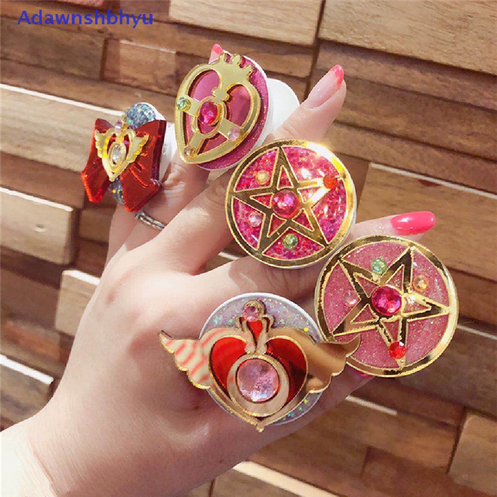 Adhyu Universal Sailor Moon Phone Stretch Kartun Jari Cincin Holder Socket ID