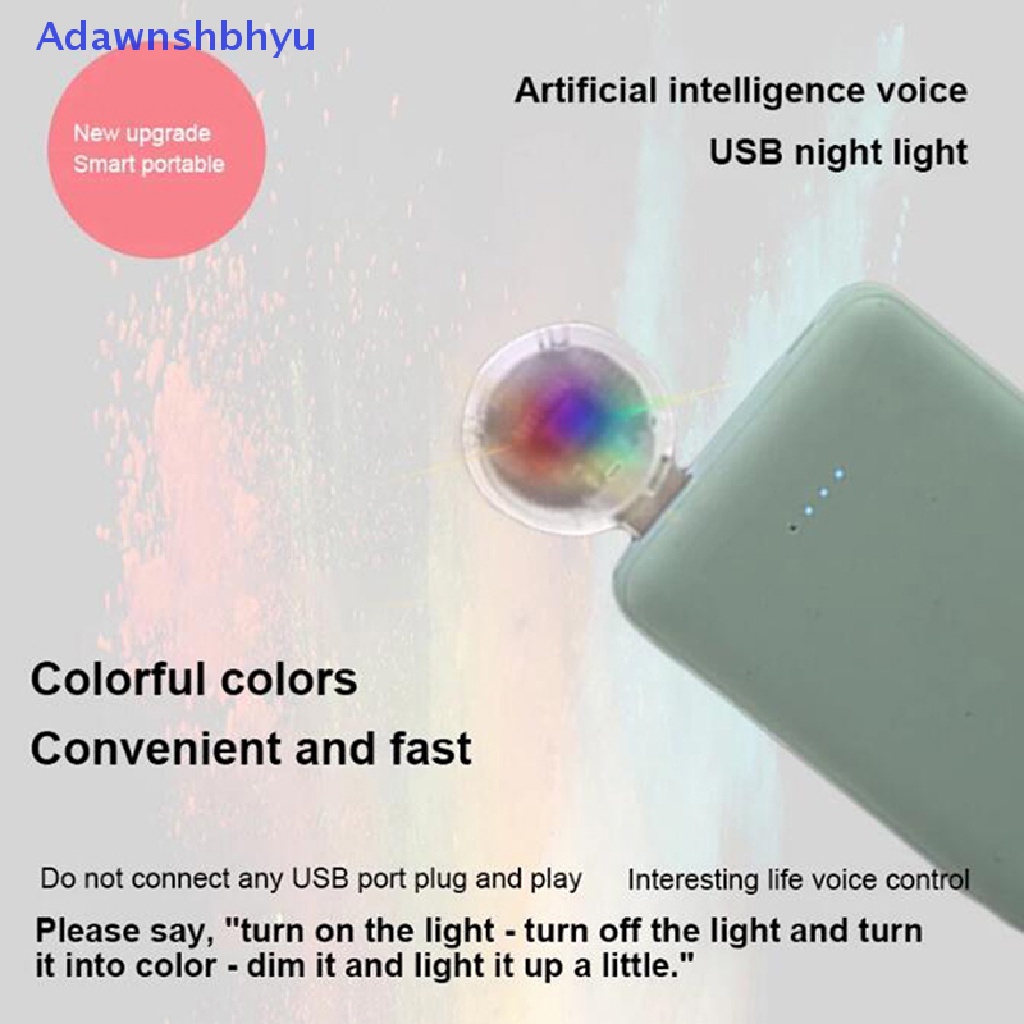 Adhyu Smart Voice Control Night Light Lampu Malam USB Wajib Bicara Dengan Kontrol Lighti ID